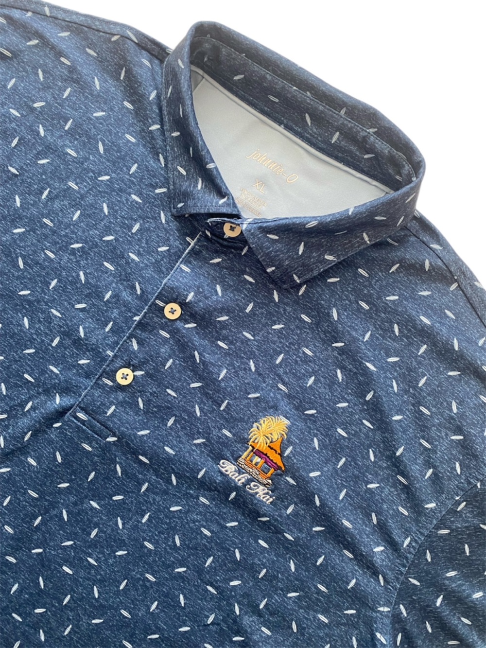 johnnie-O Bali Hai Navy Performance Stretch AOP Print Polo Golf Shirt